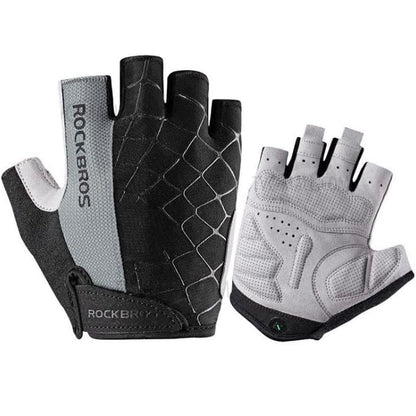 ROCKBROS Fingerless cycling gloves, quick release, size XL, gray