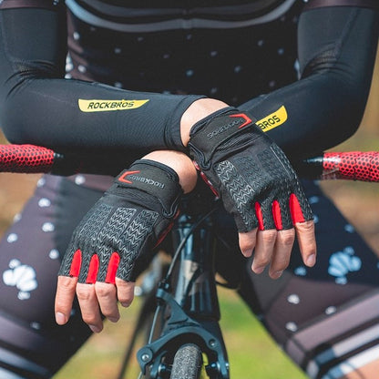 ROCKBROS Cycling gloves with gel inserts, size M, black and red – image 5