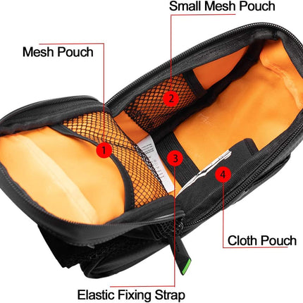 ROCKBROS Waterproof bicycle bag for under-the-saddle tools with a water bottle pocket, black – image 10