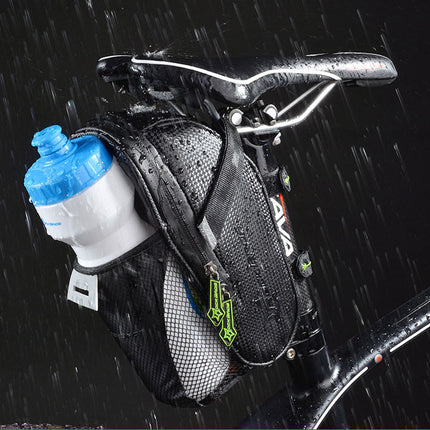 ROCKBROS Waterproof bicycle bag for under-the-saddle tools with a water bottle pocket, black – image 4