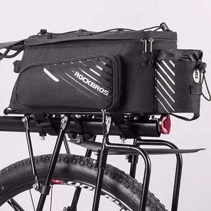 ROCKBROS Bicycle trunk bag with pockets and reflectors - black – image 3