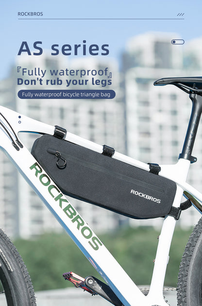 ROCKBROS Waterproof bicycle bag attached with Velcro to the frame, 3L, black – image 2
