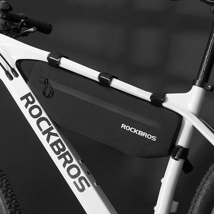 ROCKBROS Waterproof bicycle bag attached with Velcro to the frame, 3L, black – image 7