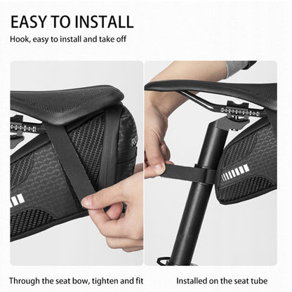 ROCKBROS Waterproof bicycle bag attached under the saddle, capacity 1.5L, black – image 9