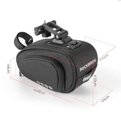 ROCKBROS Bicycle saddle bag with quick release, waterproof, black – image 5