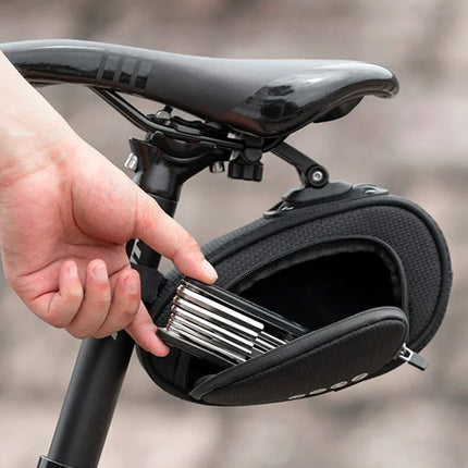 ROCKBROS Bicycle saddle bag with quick release, waterproof, black – image 8