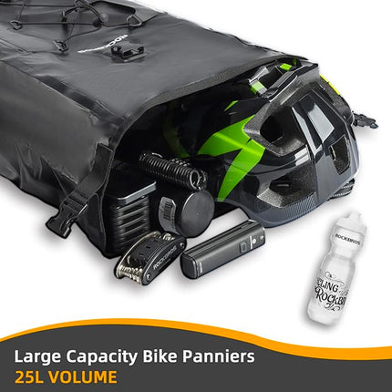 ROCKBROS Waterproof, adjustable bicycle bag, 25-32L, black – image 4