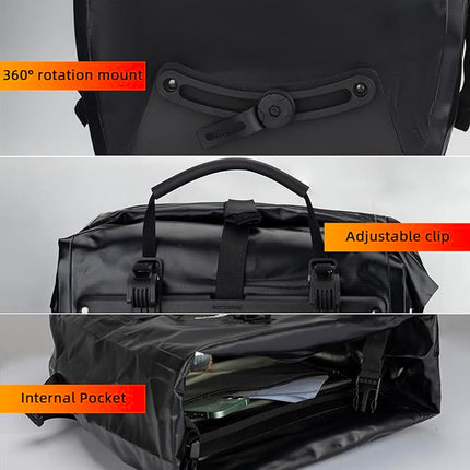 ROCKBROS Waterproof, adjustable bicycle bag, 25-32L, black – image 5
