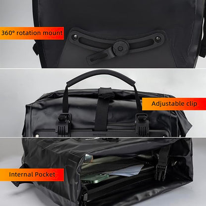 ROCKBROS Waterproof, adjustable bicycle bag, 25-32L, black – image 5