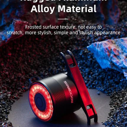 ROCKBROS Red rear bicycle lamp, STOP system, four operating modes – image 11