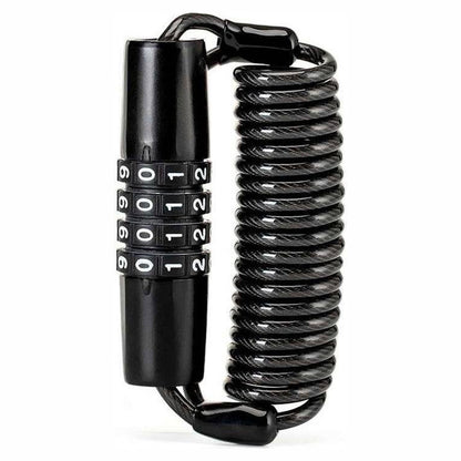 ROCKBROS Bicycle lock, code lock, 1.5 m rope - black