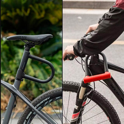 ROCKBROS U-Lock bicycle lock, reinforced lock with key - black – image 3