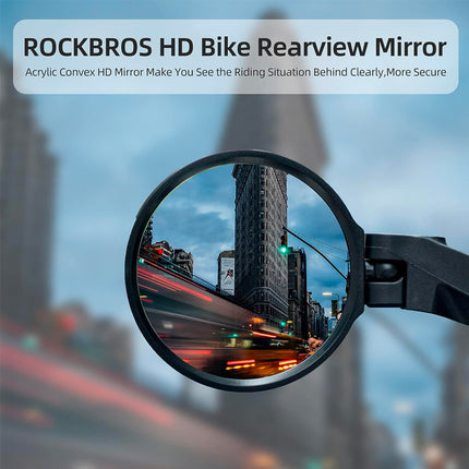 ROCKBROS Right round rear-view bicycle mirror - black – image 4
