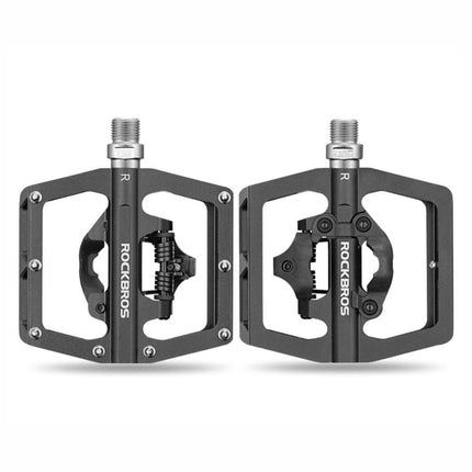 ROCKBROS Set of MTB bicycle pedals with Shimano SPD clips - black – image 2