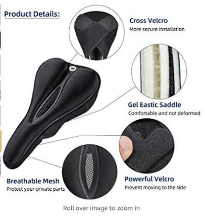 ROCKBROS Gel bicycle seat cover with memory foam, size M - black – image 18