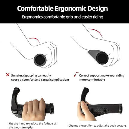 ROCKBROS Set of bicycle handle grips with anti-slip horns - black – image 11