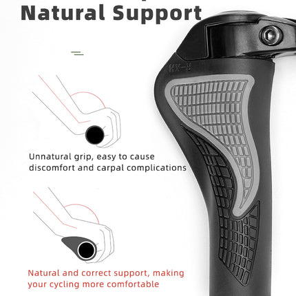 ROCKBROS Set of bicycle handle grips with anti-slip horns - black – image 7