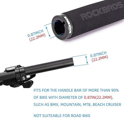 ROCKBROS Bicycle handlebar grips, black sponge grips – image 4
