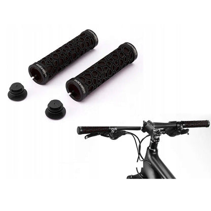 ROCKBROS Bicycle grips, grips made of rubber, dia. 22mm black – image 2