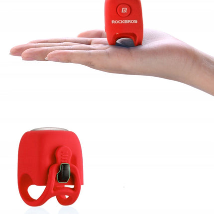 ROCKBROS Electronic bicycle bell in a silicone housing - red – image 4