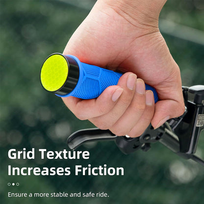 ROCKBROS Hand grips, TPR bicycle grips with reflectors - blue – image 2