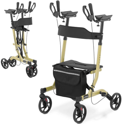 UNIPRODO Balcony four-wheeled folding for senior with a seat and bag up to 136kg