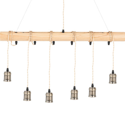 UNIPRODO LOFT hanging ceiling lamp, 6 points E27 - wooden beam – image 2