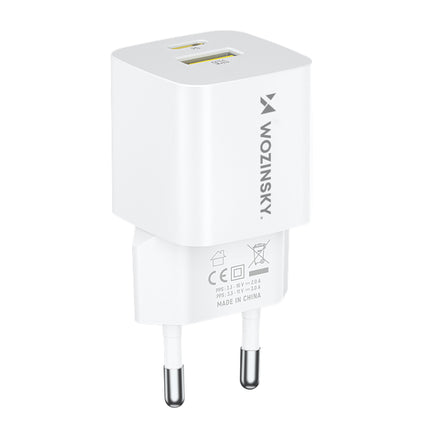 WOZINSKY GaN QC3.0 USB-A USB-C PD 33W wall charger, white – image 2