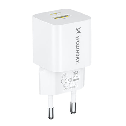 WOZINSKY GaN QC3.0 USB-A USB-C PD 33W wall charger, white – image 2