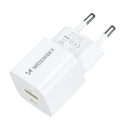 WOZINSKY GaN QC3.0 USB-A USB-C PD 33W wall charger, white – image 4