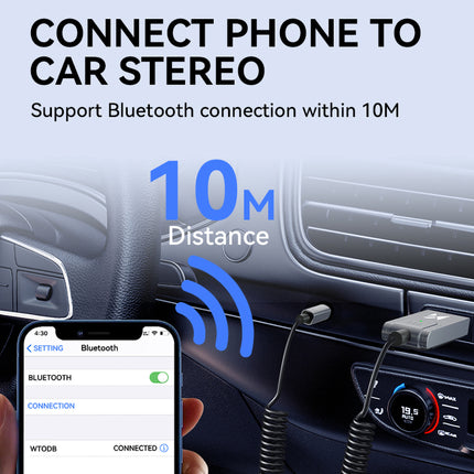 WOZINSKY Audio adapter with Bluetooth 5.3 receiver and AUX miniJack 3.5 mm connector and USB-A – image 6