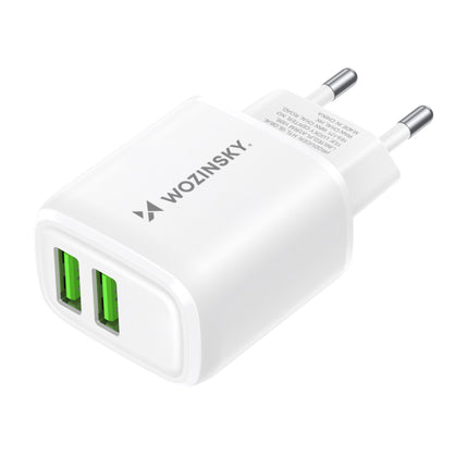 WOZINSKY Mains charger 100-240V 30W 2.4A 2x USB-A white – image 2