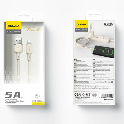 DUDAO Reinforced cable for iPhone SR USB-A - Lightning 5A 1m, beige – image 4