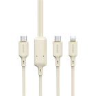 DUDAO 2in1 Cable reinforced cable SR USB-C - USB-C / Lightning 100W 1.2m beige