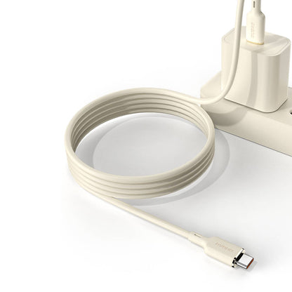DUDAO 2in1 Cable reinforced cable SR USB-C - USB-C / Lightning 100W 1.2m beige – image 6