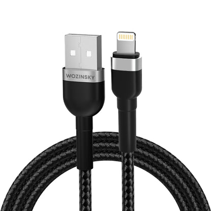 WOZINSKY Braided cable for iPhone USB-A - Lightning 2.4A 1m black – image 9