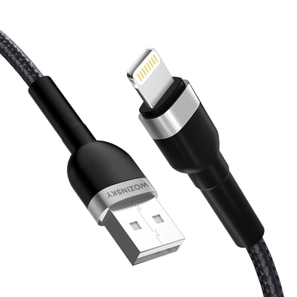 WOZINSKY Braided cable for iPhone USB-A - Lightning 2.4A 1m black – image 10