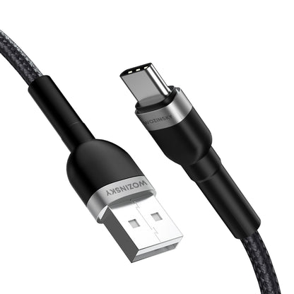 WOZINSKY Braided cable USB-A - USB-C 2.4A 1m black – image 10