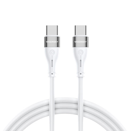 WOZINSKY Durable flexible cable USB-C - USB-C PD 65W 1m white