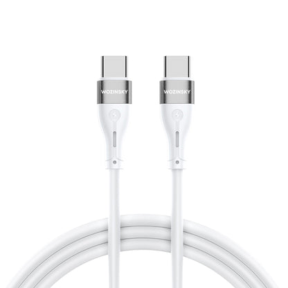 WOZINSKY Durable flexible cable USB-C - USB-C PD 65W 1m white