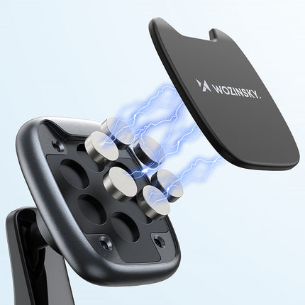 WOZINSKY Magnetic phone holder for car dashboard, black – image 9