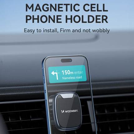 WOZINSKY Magnetic phone holder for car air vent, black – image 6