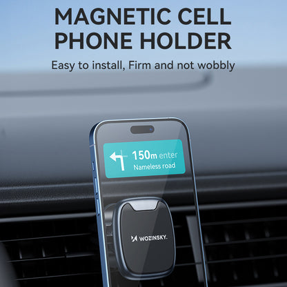 WOZINSKY Magnetic phone holder for car air vent, black – image 6