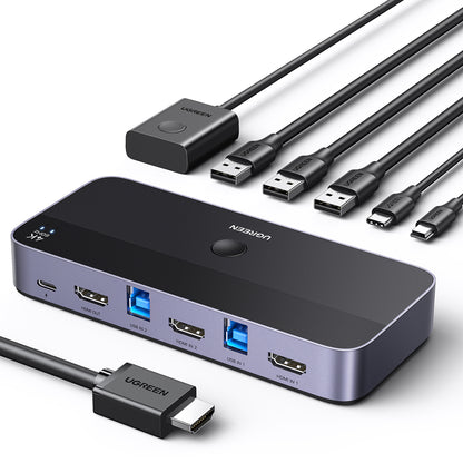 UGREEN 2in1 Switch HDMI / USB-A / USB-B / USB-C / microUSB black – image 2