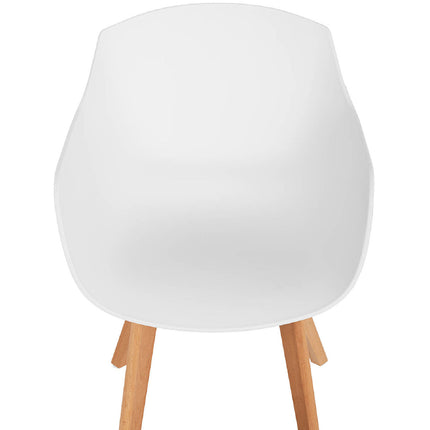 FROMMSTARCK bucket chair Scandinavian plastic with wooden legs up to 150 kg 2 pcs white – image 4