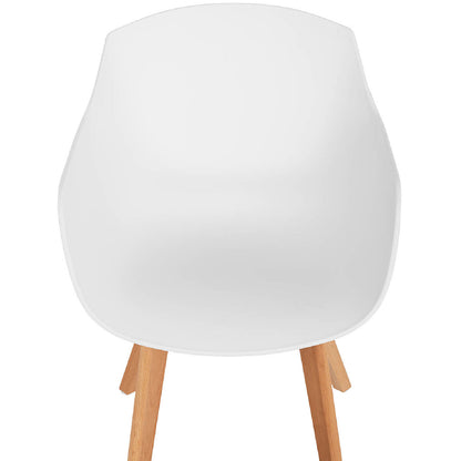 FROMMSTARCK bucket chair Scandinavian plastic with wooden legs up to 150 kg 2 pcs white – image 4