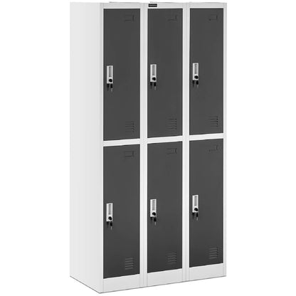FROMMSTARCK Clock box with social metal storage closet 6 lockers for keys – image 2