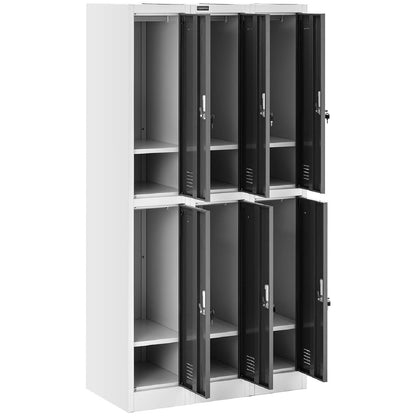 FROMMSTARCK Clock box with social metal storage closet 6 lockers for keys – image 5