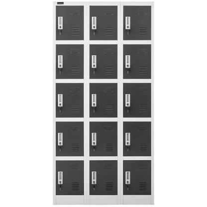 FROMMSTARCK Clockbox with social metal storage compartments for locker room 15 lockers for key – image 6