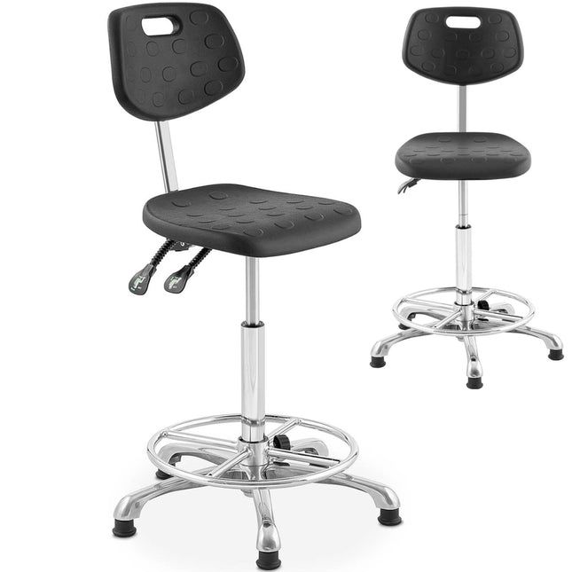 Workshop chair with back rest CHROM up to 120 kg 515-780 mm black